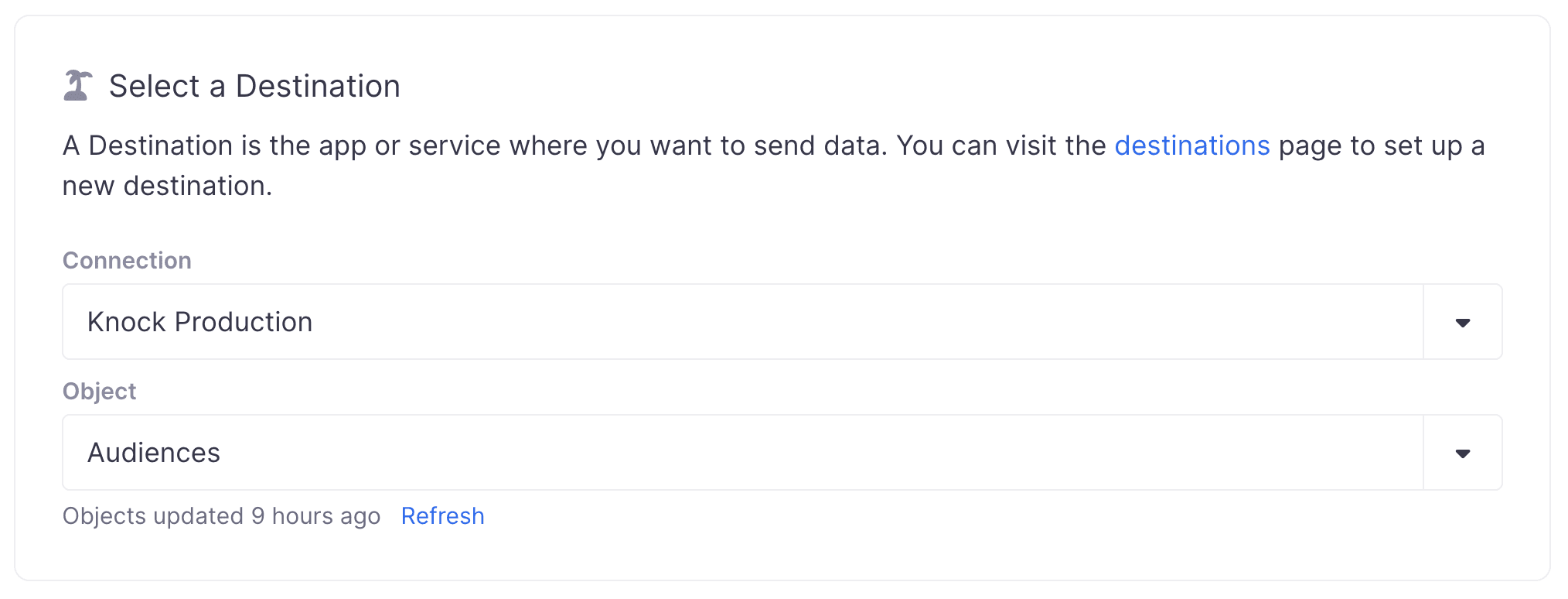 Select a destination in Census